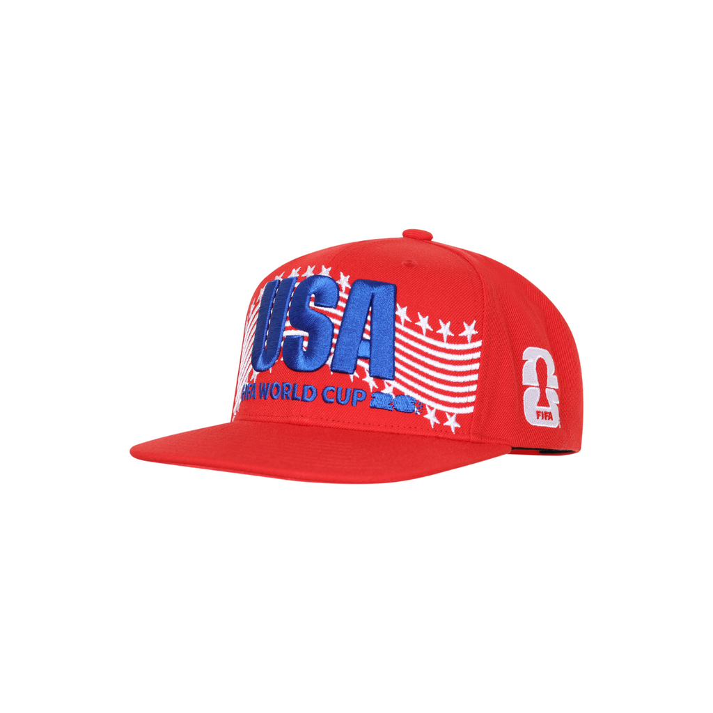 FIFA World Cup 2026 USA Flatbrim Red Cap Official Team Hat Sports Fan Cap