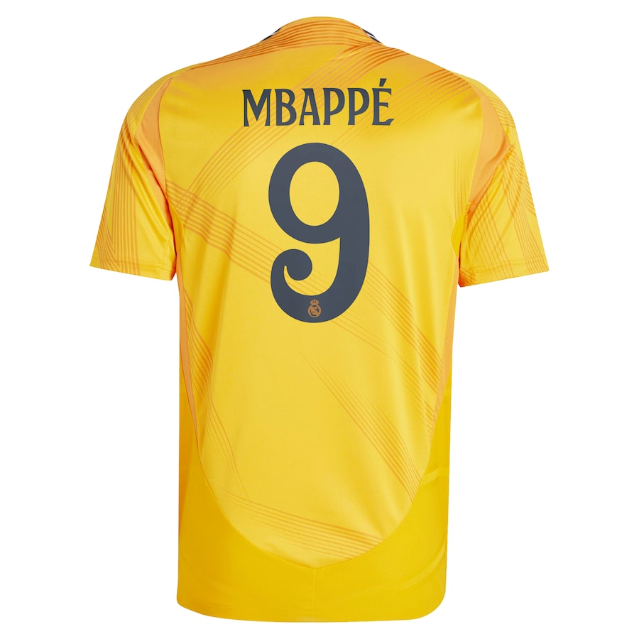 Kylian Mbappé Real Madrid adidas 2024 25 Away Jersey - Orange Official Team Jersey Sports Fan Apparel