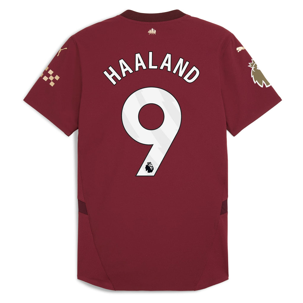 Erling Haaland Manchester City Puma 2024 25 Third Player Jersey - Burgundy Official Team Jersey Sports Fan Apparel