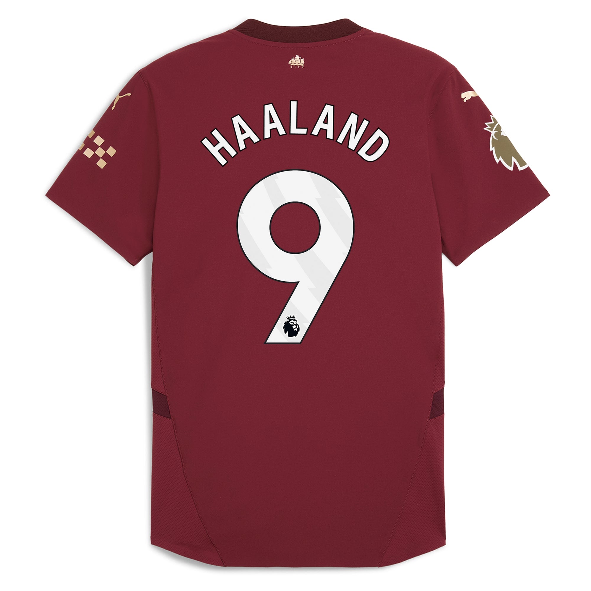 Erling Haaland Manchester City Puma 2024 25 Third Player Jersey - Burgundy Official Team Jersey Sports Fan Apparel