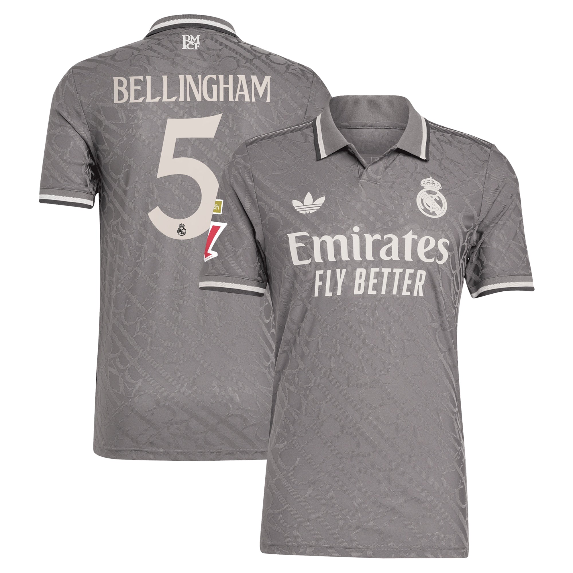 Jude Bellingham Real Madrid adidas Originals 2024 25 Third Player Jersey - Charcoal Official Team Jersey Sports Fan Apparel