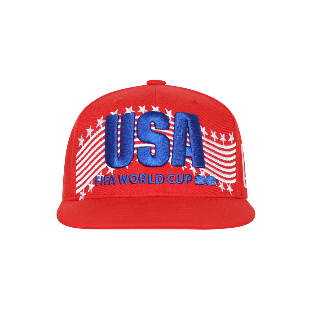 FIFA World Cup 2026 USA Flatbrim Red Cap Official Team Hat Sports Fan Cap