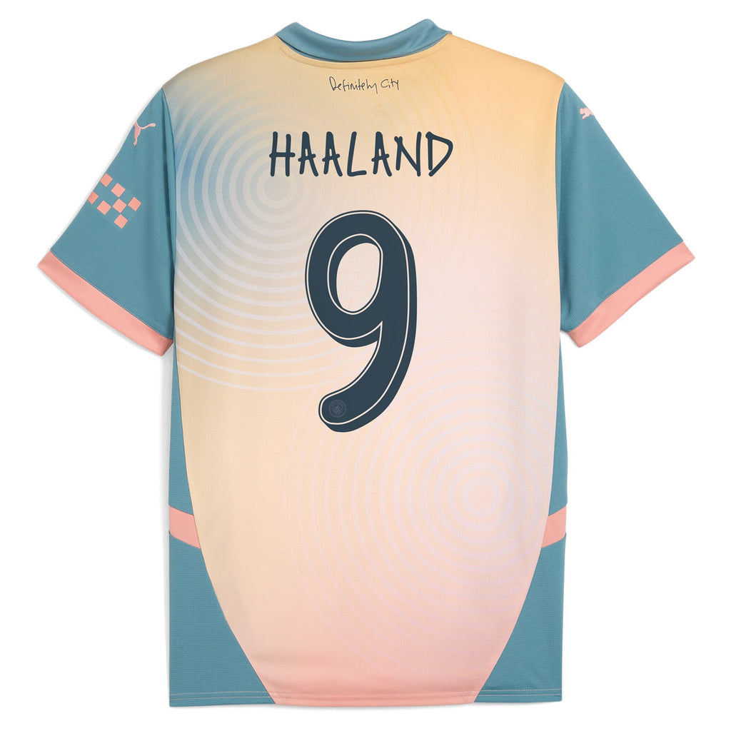 Erling Haaland Manchester City Puma 2024 25 Fourth Player Jersey - Blue Official Team Jersey Sports Fan Apparel