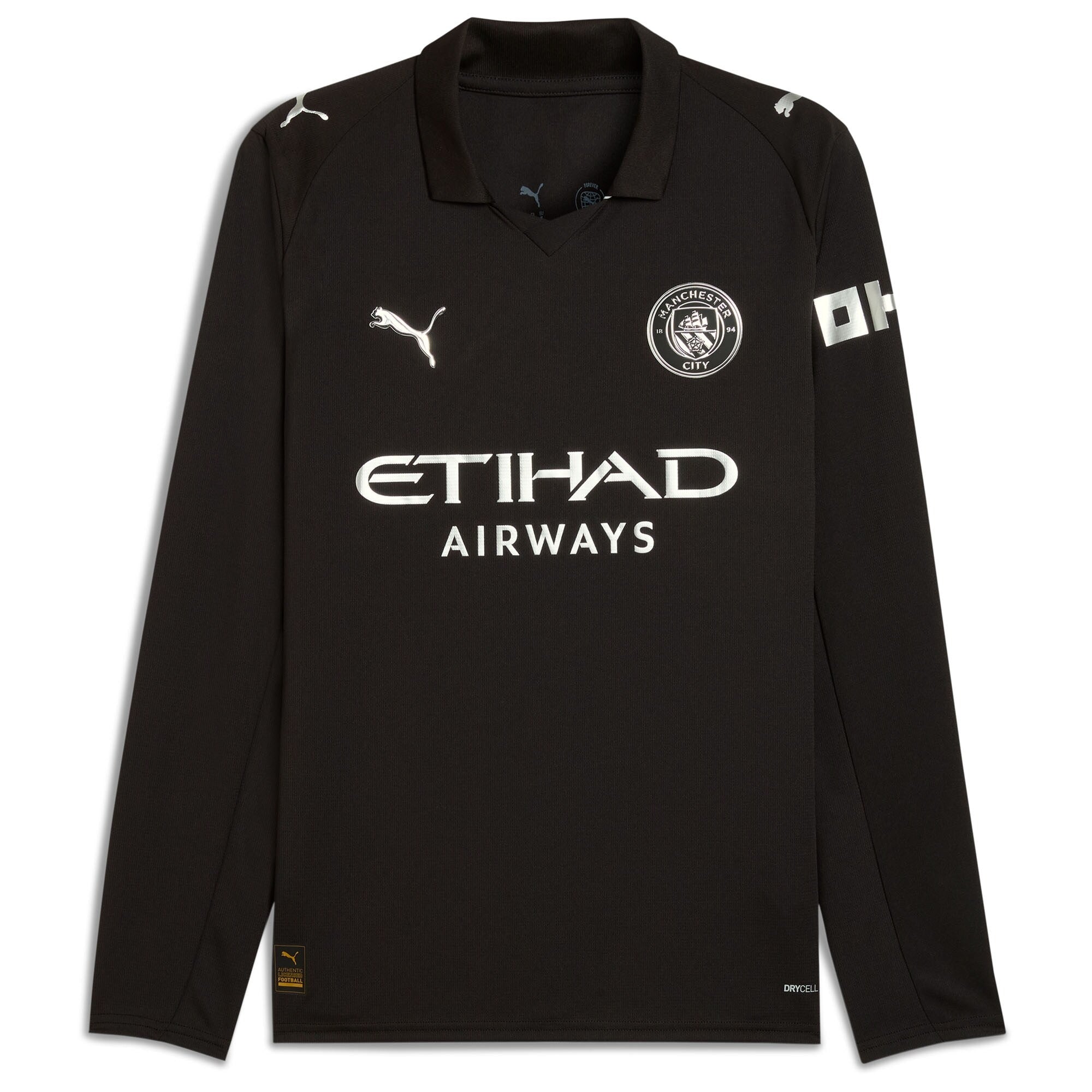 Erling Haaland Manchester City Puma 2025 26 Away Long Sleeve Player Jersey - Black Official Team Jersey Sports Fan Apparel