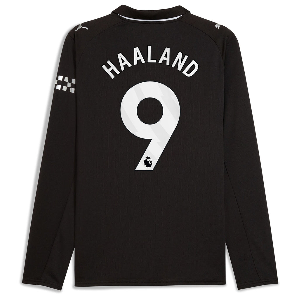 Erling Haaland Manchester City Puma 2025 26 Away Long Sleeve Player Jersey - Black Official Team Jersey Sports Fan Apparel