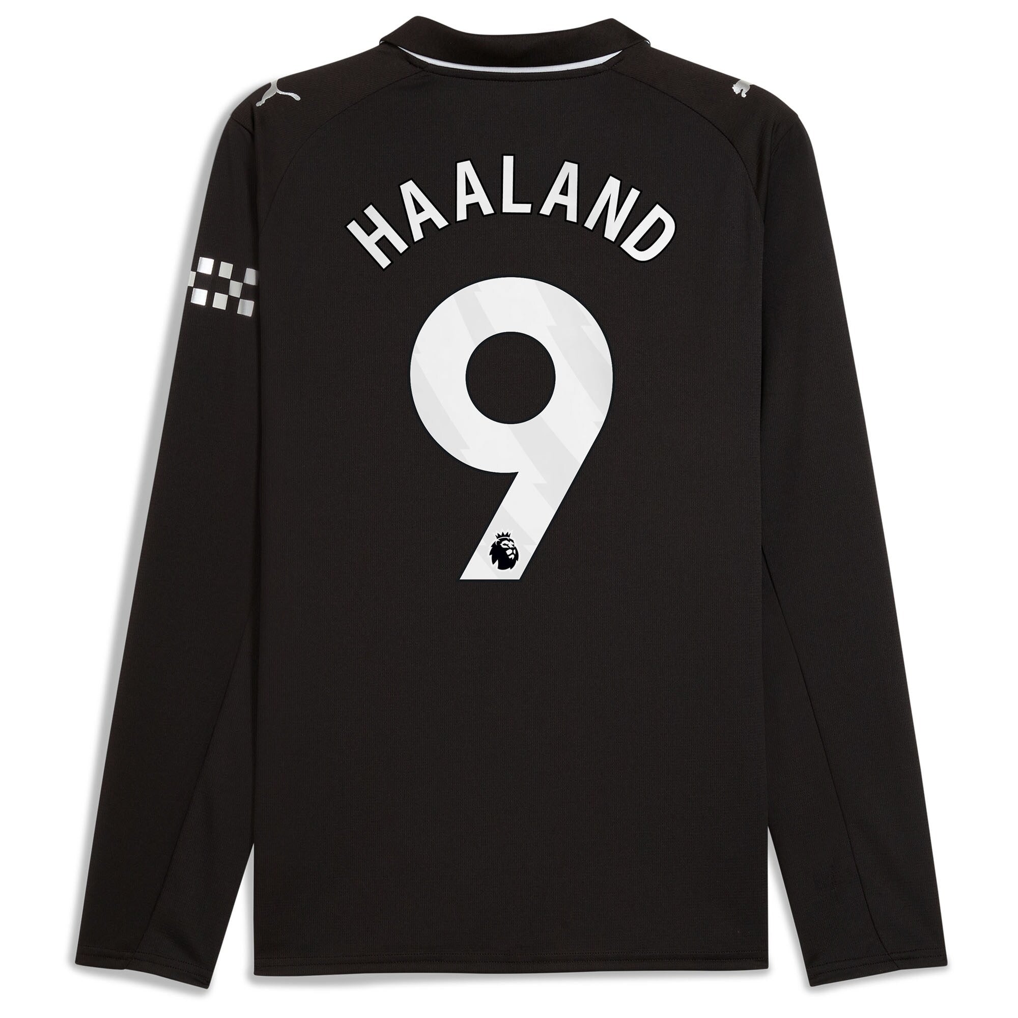 Erling Haaland Manchester City Puma 2025 26 Away Long Sleeve Player Jersey - Black Official Team Jersey Sports Fan Apparel