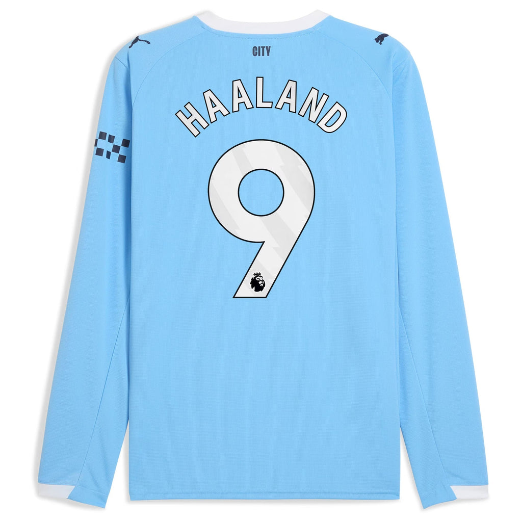 Erling Haaland Manchester City Puma 2025 26 Home Long Sleeve Player Jersey - Sky Blue Official Team Jersey Sports Fan Apparel
