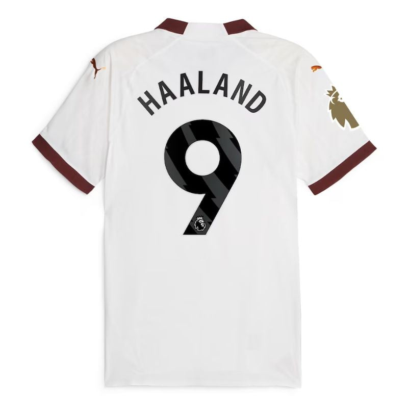 Erling Haaland Manchester City Shirt 2023 24 Away Jersey - White Official Team Jersey Sports Fan Apparel