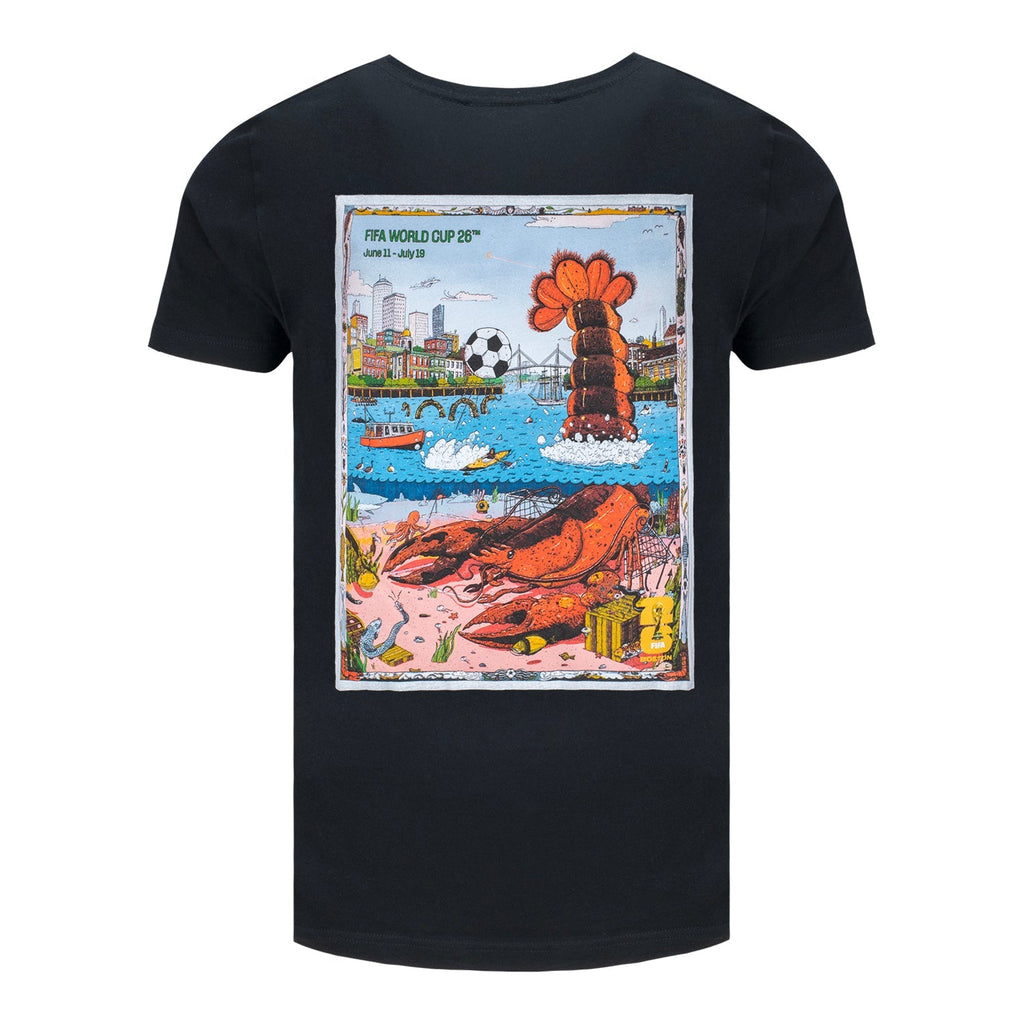 FIFA World Cup 2026 Boston Poster Black T-Shirt - Unisex Casual Graphic T Shirt