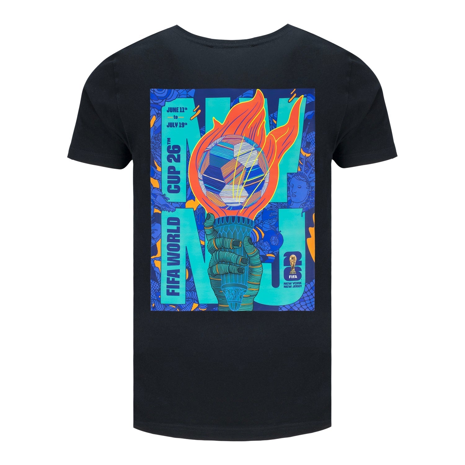 FIFA World Cup 2026 New York New Jersey Poster Black T-Shirt - Unisex Official Team Jersey Sports Fan Apparel