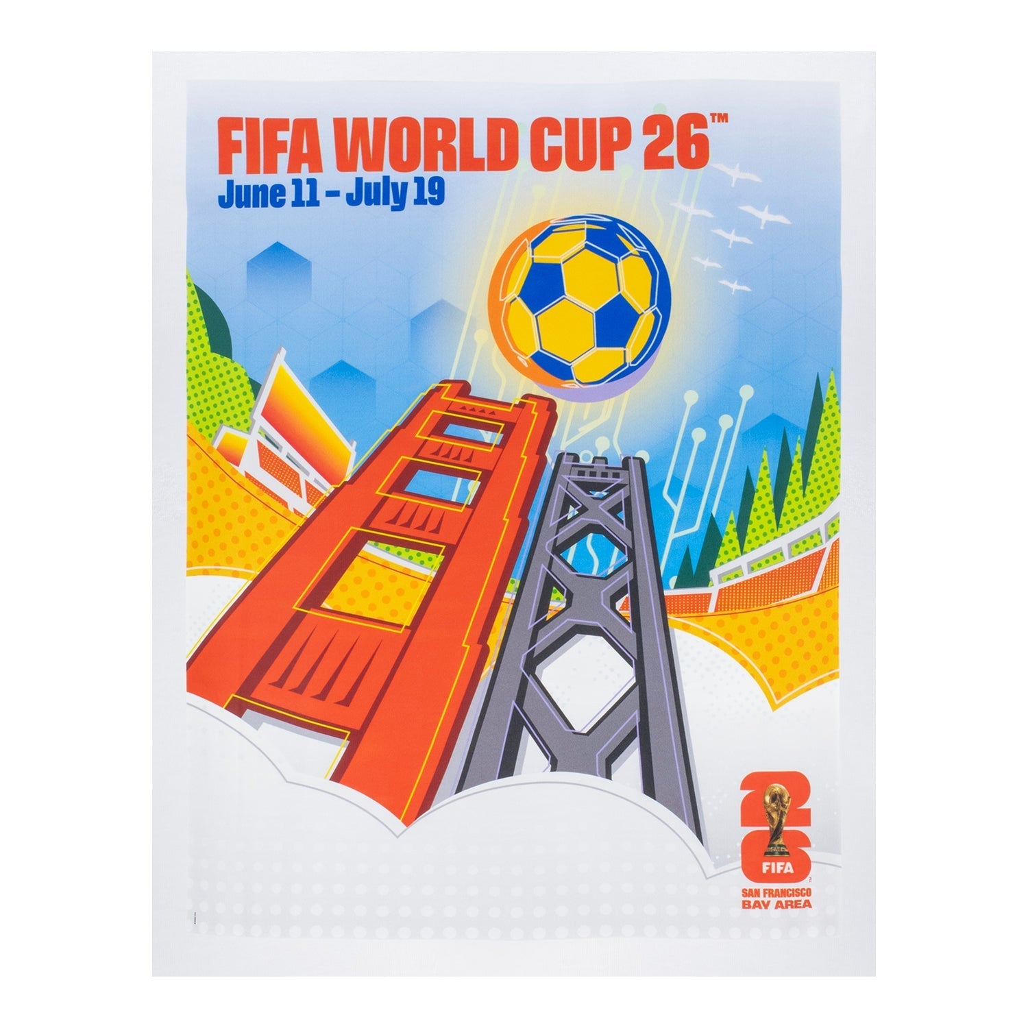 FIFA World Cup 2026 San Francisco Bay Area Poster White T-Shirt - Unisex Casual Graphic T Shirt