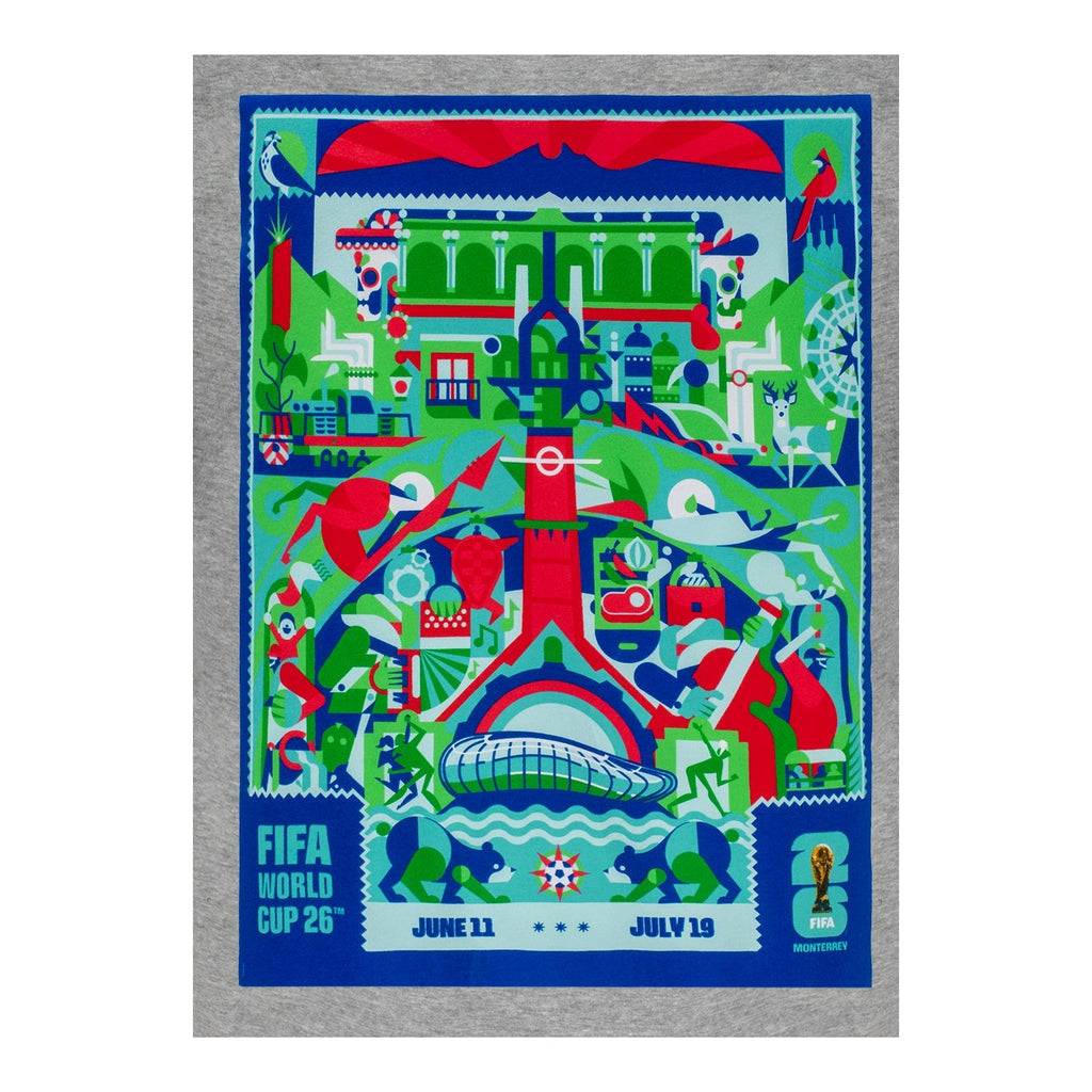 FIFA World Cup 2026 Monterrey Poster Grey T-Shirt ESP - Unisex Casual Graphic T Shirt