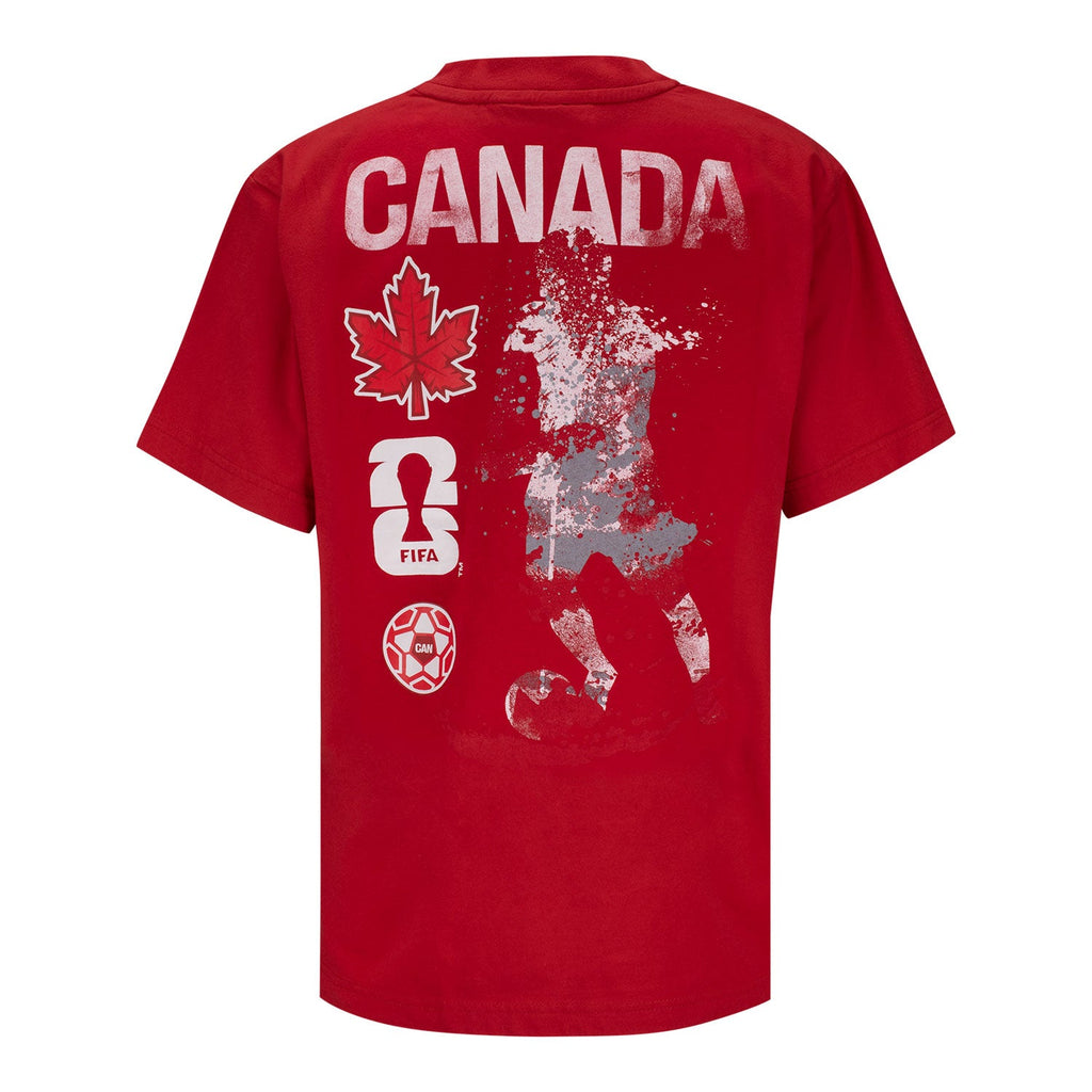 FIFA World Cup 2026 Canada Rise and Strike T-Shirt - Youth Casual Graphic T Shirt