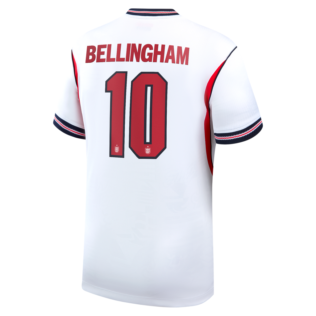 Jude Bellingham England National Team Nike 2026 Home Stadium Replica Jersey - White Official Team Jersey Sports Fan Apparel