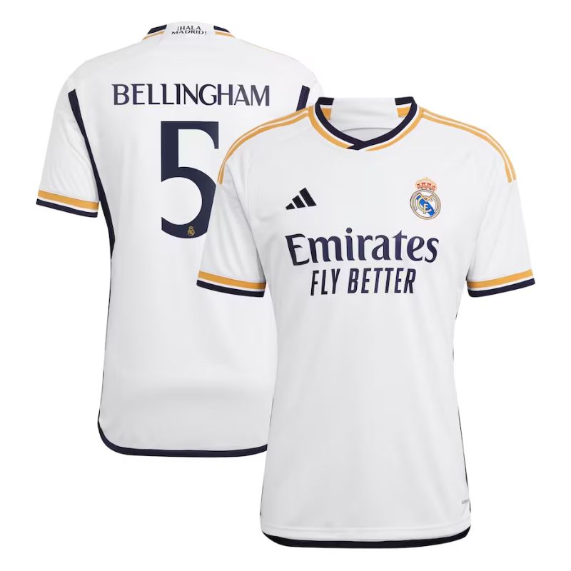 Jude Bellingham Real Madrid 2023 24 Home Jersey - White Official Team Jersey Sports Fan Apparel
