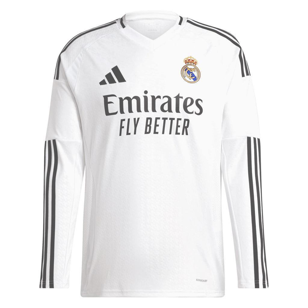 Jude Bellingham Real Madrid Adidas 2024 25 Home Long Sleeve Player Jersey - White Official Team Jersey Sports Fan Apparel