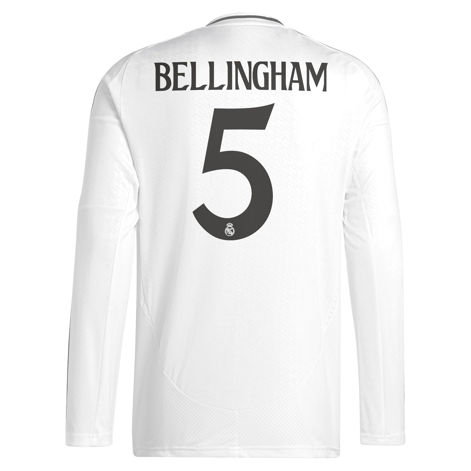 Jude Bellingham Real Madrid Adidas 2024 25 Home Long Sleeve Player Jersey - White Official Team Jersey Sports Fan Apparel