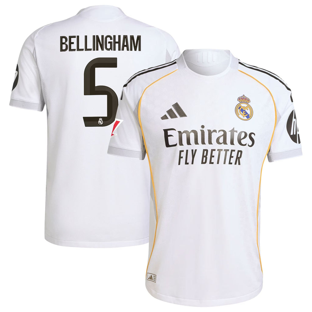 Jude Bellingham Real Madrid adidas 2025 26 Home Authentic Jersey - White Official Team Jersey Sports Fan Apparel