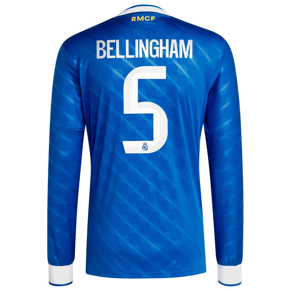 Jude Bellingham Real Madrid adidas 2025 26 Third Long Sleeve Player Jersey - Blue Official Team Jersey Sports Fan Apparel