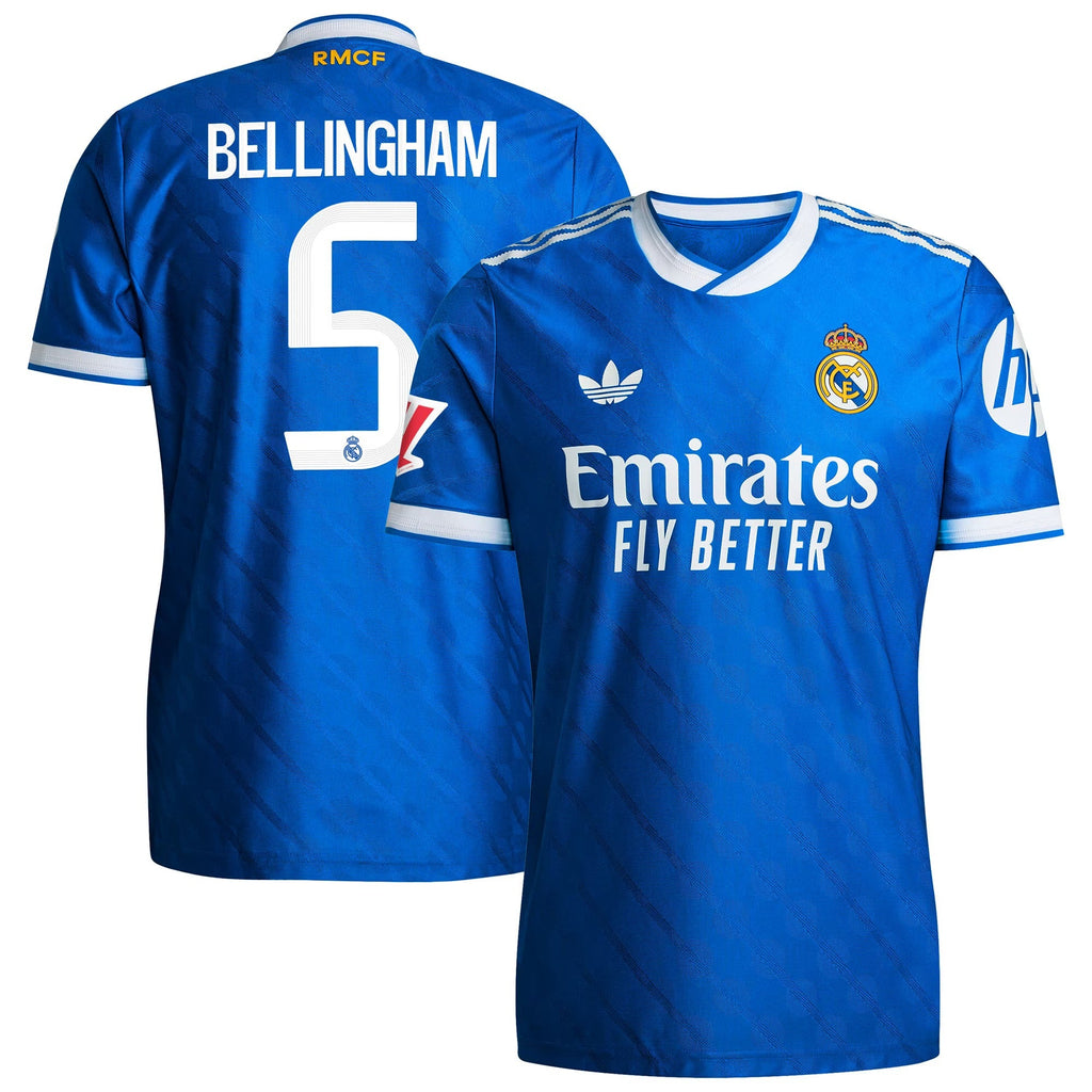 Jude Bellingham Real Madrid adidas 2025 26 Third Player Jersey - Blue Official Team Jersey Sports Fan Apparel