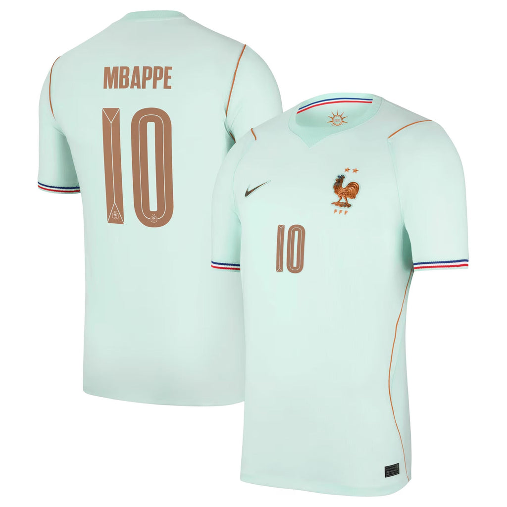 Kylian Mbappé France National Team Nike 2026 Away Stadium Replica Jersey - Green Official Team Jersey Sports Fan Apparel