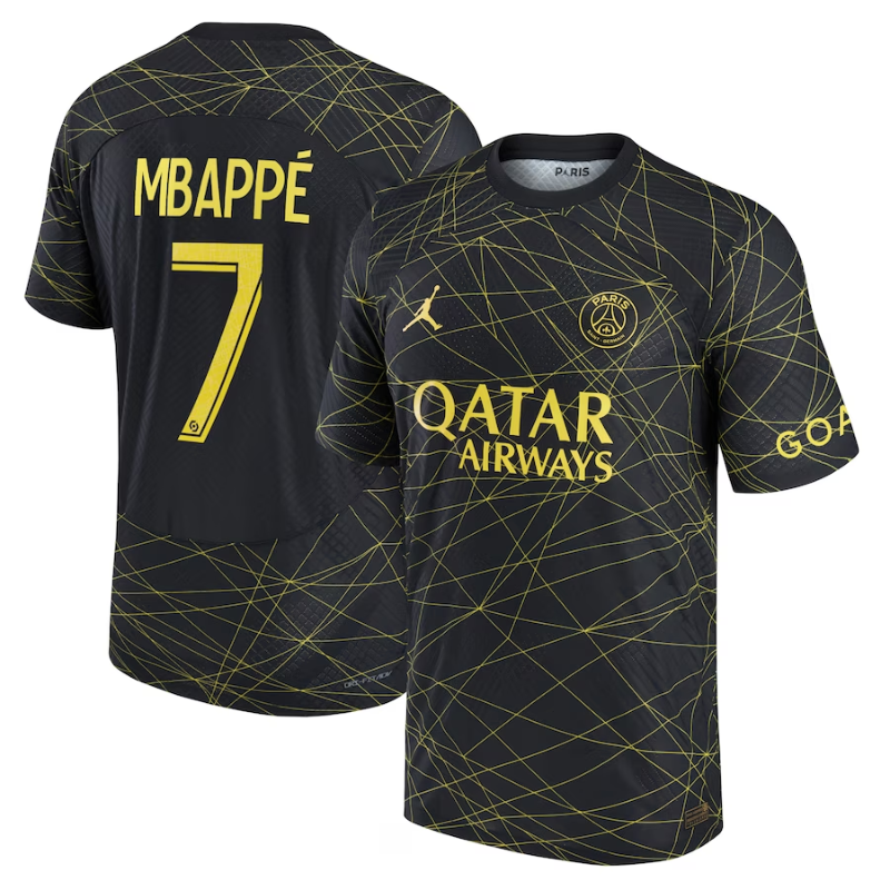Kylian Mbappé Paris Saint-Germain 2022 23 Fourth Vapor Match Men s Authentic Jersey - Black Official Team Jersey Sports Fan Apparel