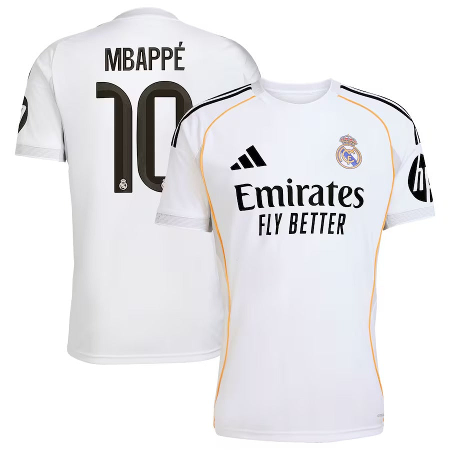 Kylian Mbappé Real Madrid adidas 2025 26 Home Player Jersey - White Official Team Jersey Sports Fan Apparel