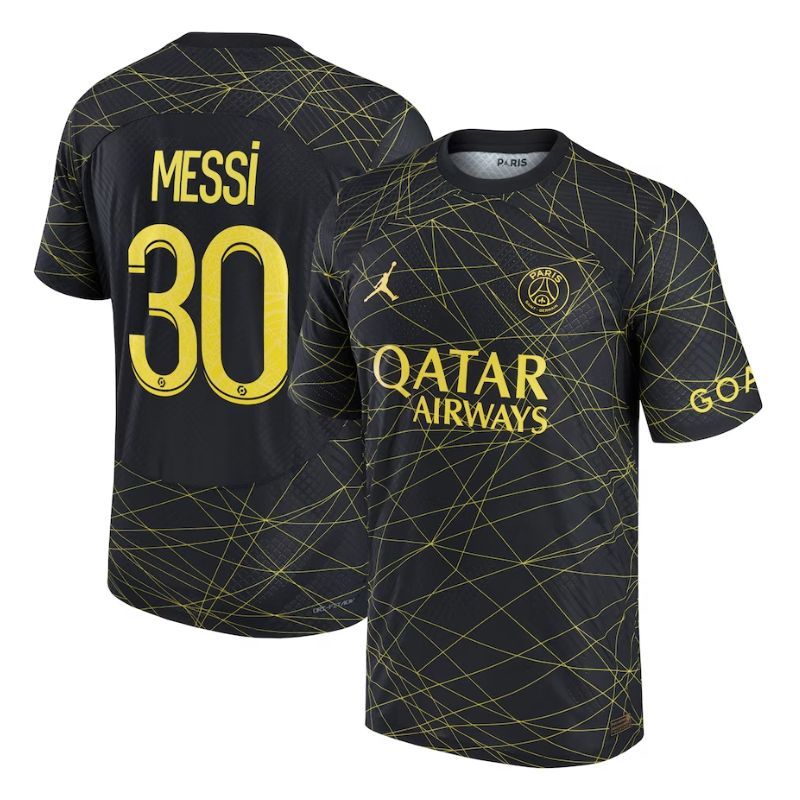 Lionel Messi Paris Saint-Germain 2022 23 Fourth Vapor Match Player Jersey - Black Official Team Jersey Sports Fan Apparel