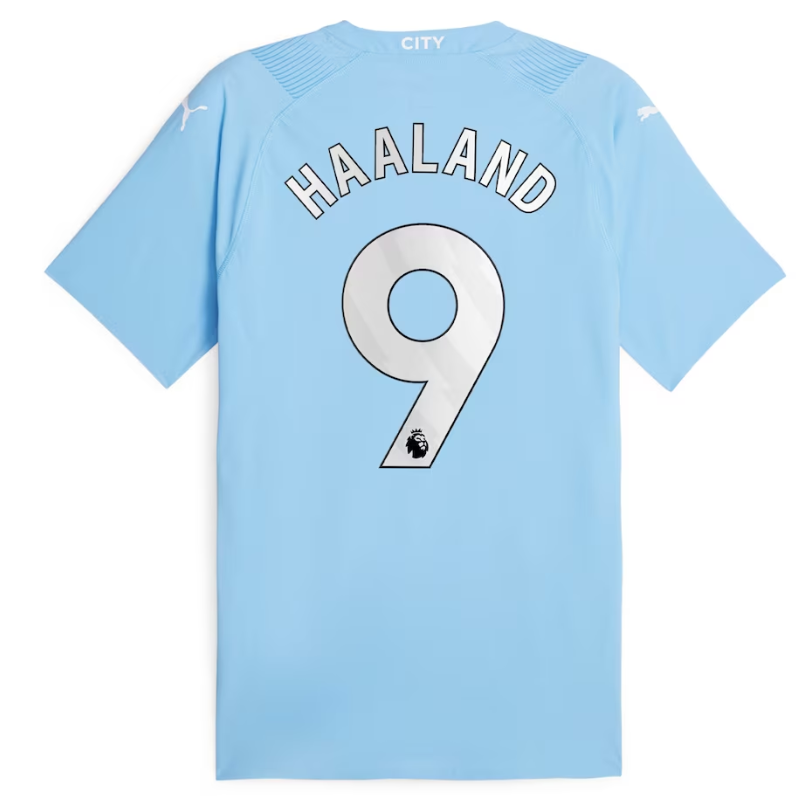 Manchester City Home Puma 2023-24 Jersey Haaland 9 printing - Blue Official Team Jersey Sports Fan Apparel