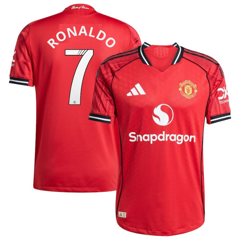 Manchester United adidas WSL Home Shirt 2025-26 with Cristiano Ronaldo 7 printing Jersey Official Team Jersey Sports Fan Apparel
