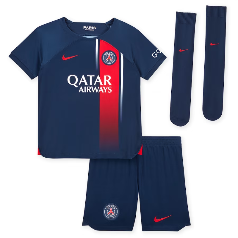 Paris Saint-Germain Team Home Kit 2023-24 - Little Kids with Messi 30 printing Jersey - Blue Official Team Jersey Sports Fan Apparel