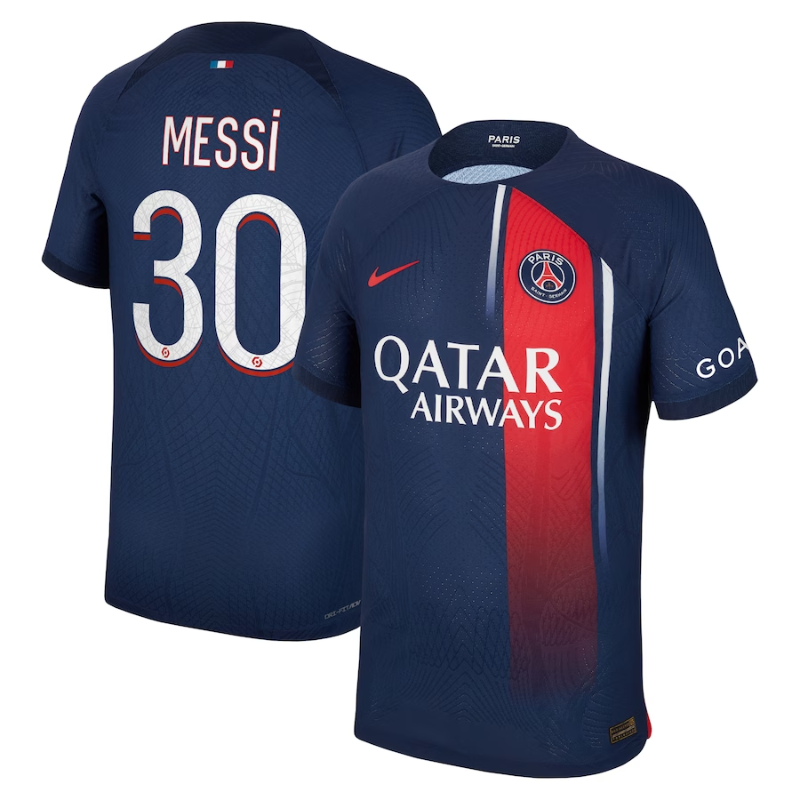 Paris Saint-Germain Team Home Shirt 2023-24 with Jersey Messi 30 printing - Blue Official Team Jersey Sports Fan Apparel