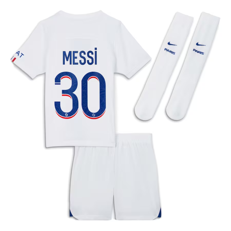 Paris Saint-Germain Third 2022-23 - Little Kids with Messi 30 printing Official Team Jersey Sports Fan Apparel