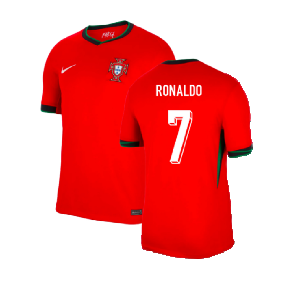 Portugal Nike Home 2024-2025 Ronaldo 7 Authentic Jersey - Red Official Team Jersey Sports Fan Apparel