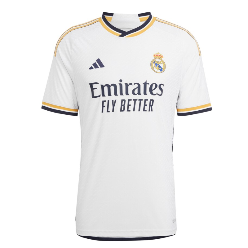 Real Madrid Home Adidas 2023-24 with Bellingham 5 printing Jersey - White Official Team Jersey Sports Fan Apparel