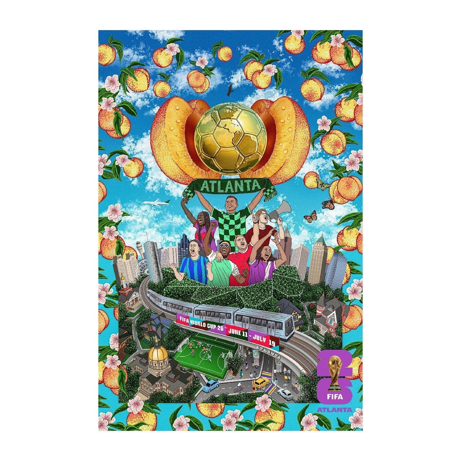 FIFA World Cup 2026 Atlanta Host City Poster Popular Style Comfort Casual
