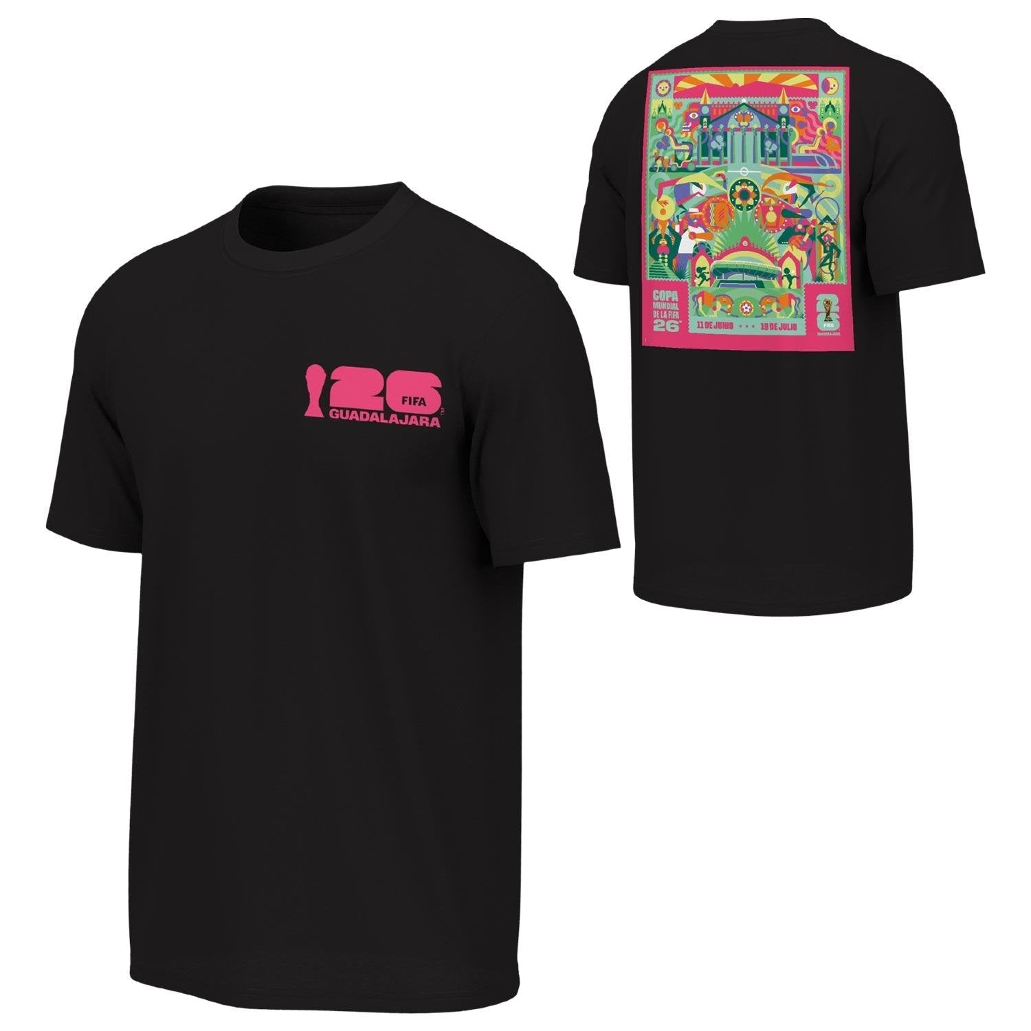 FIFA World Cup 2026 Guadalajara Poster Black T-Shirt - Unisex Casual Graphic T Shirt