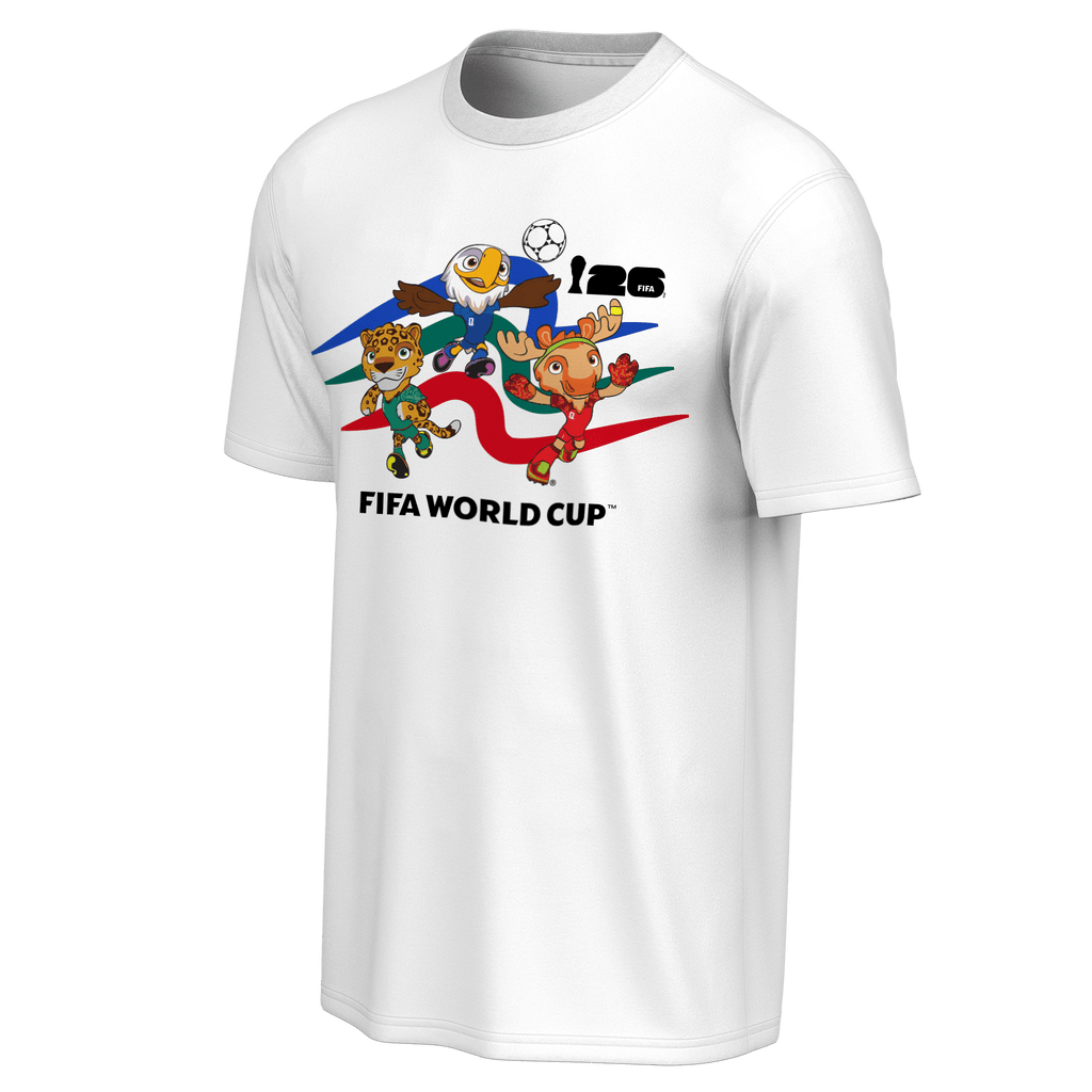 FIFA World Cup 2026 Mascot Crew White T-Shirt - Unisex Casual Graphic T Shirt