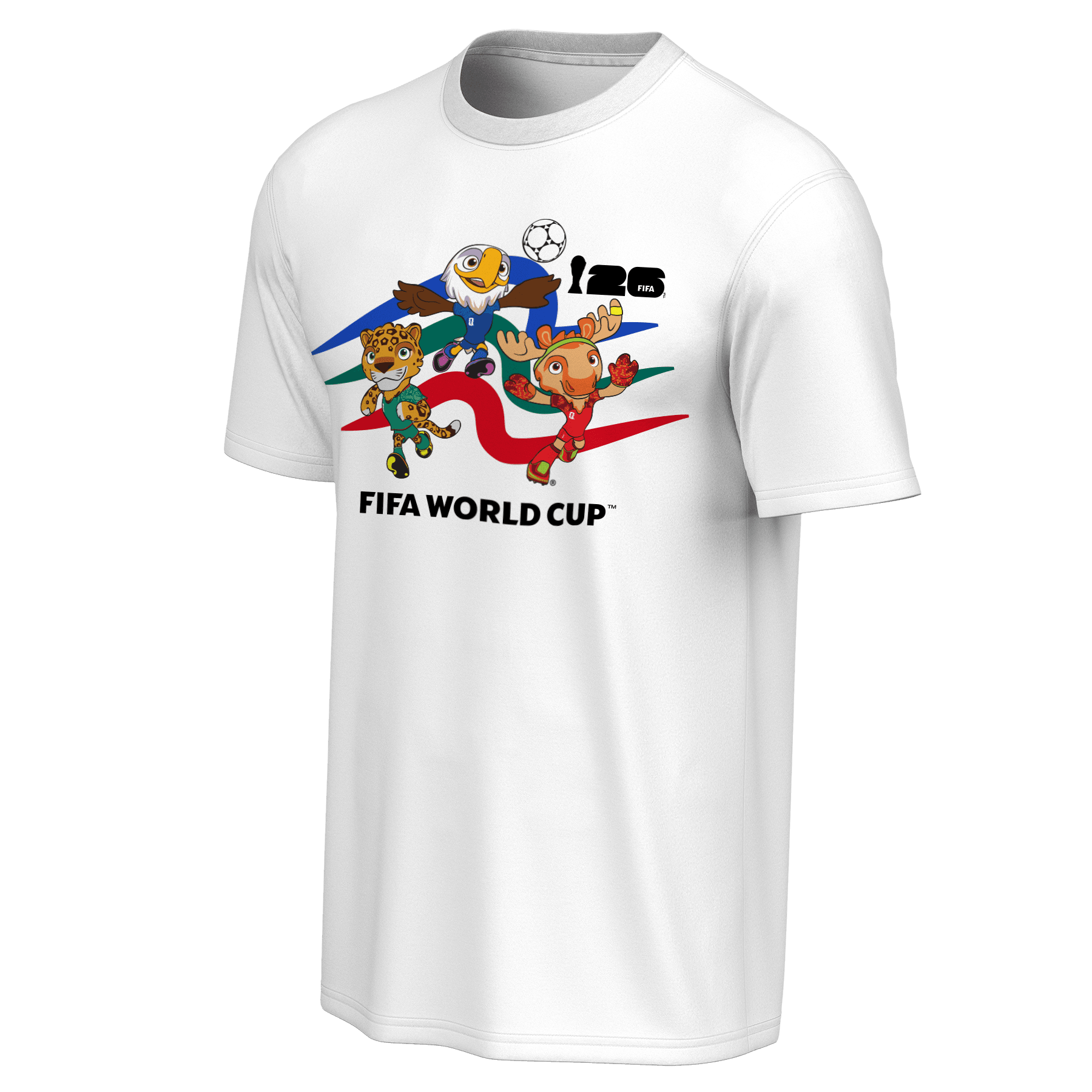 FIFA World Cup 2026 Mascot Crew White T-Shirt - Unisex Casual Graphic T Shirt