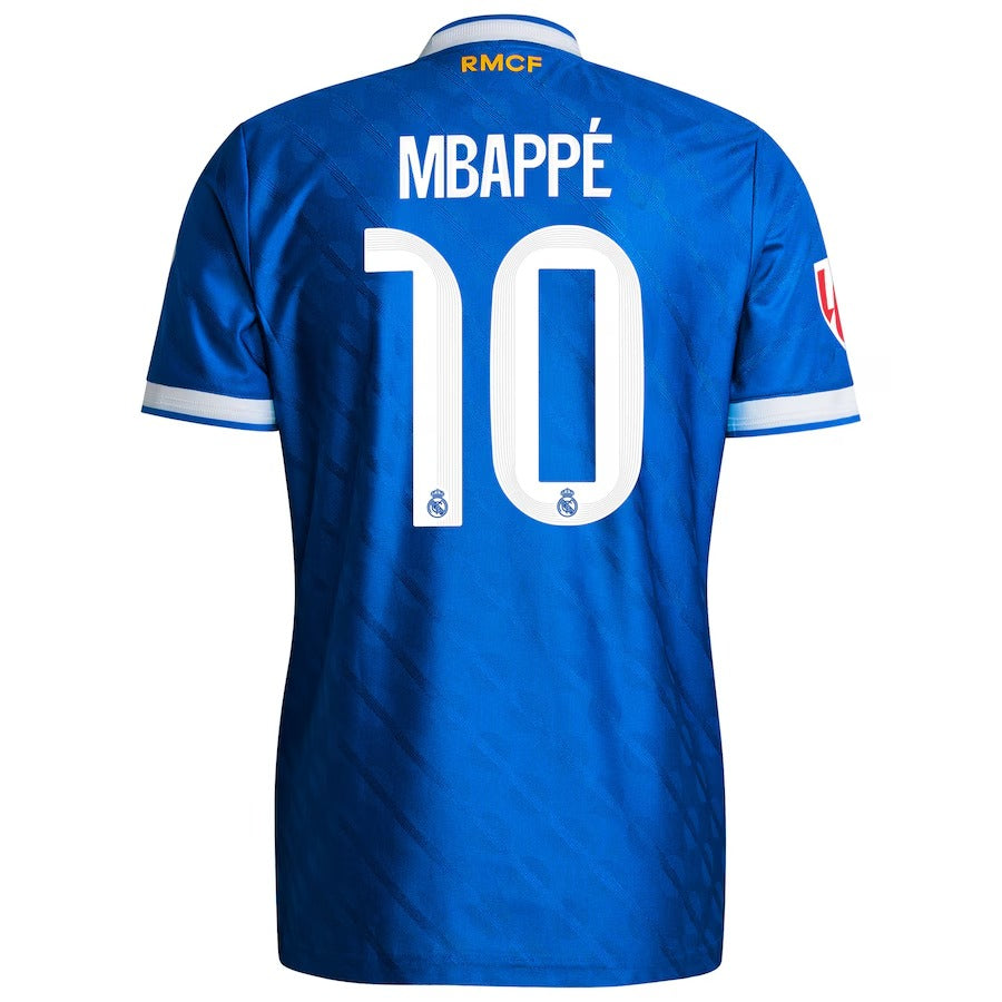Kylian Mbappé Real Madrid adidas 2025 26 Third Authentic Player Jersey - Blue Official Team Jersey Sports Fan Apparel