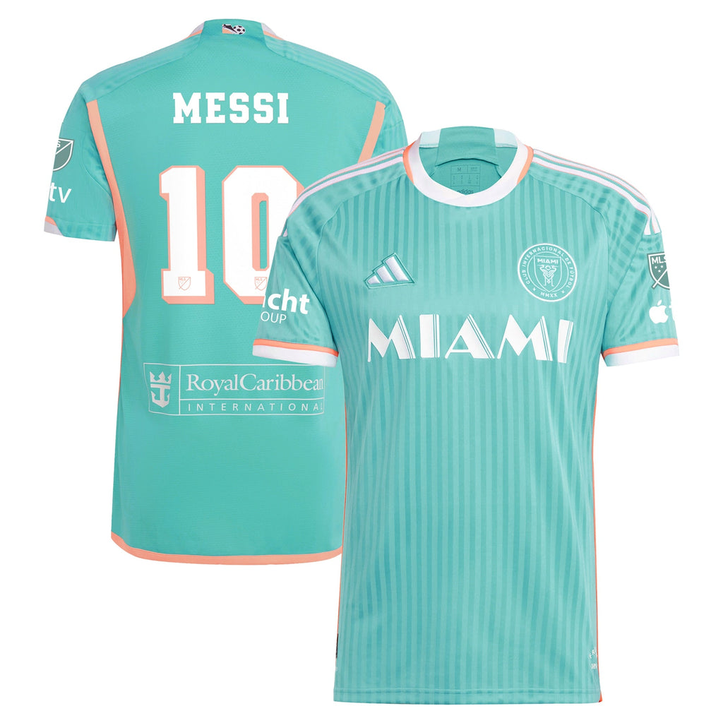 Lionel Messi Inter Miami CF adidas 2024 Archive Jersey - Aqua Official Team Jersey Sports Fan Apparel