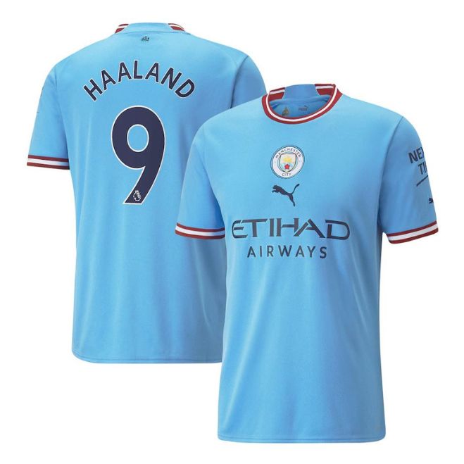 Erling Haaland Manchester City Puma Jersey - Blue Official Team Jersey Sports Fan Apparel