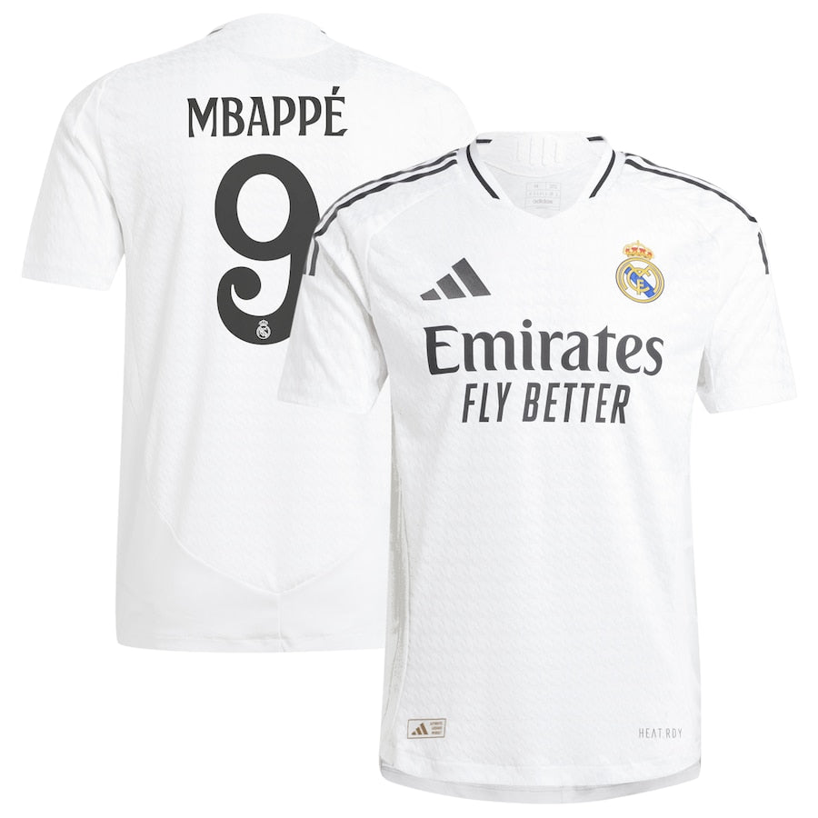 Kylian Mbappé 9 Real Madrid adidas 2024 25 Home Player Jersey - White Official Team Jersey Sports Fan Apparel